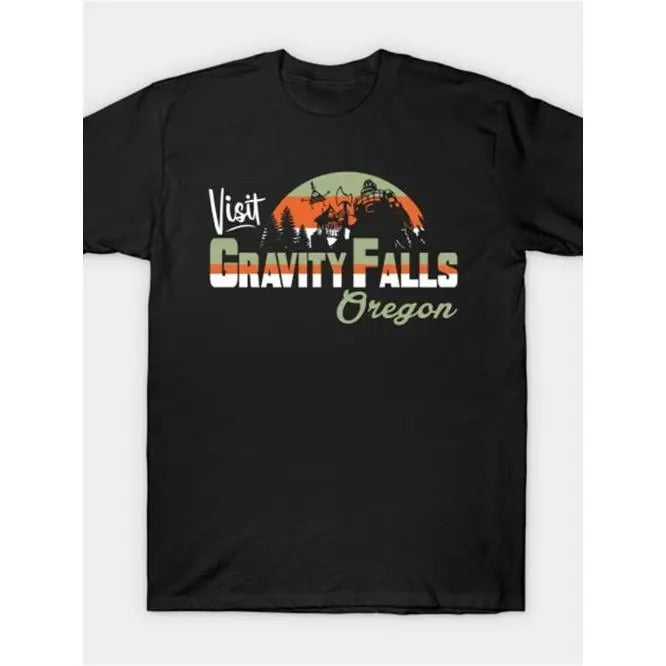 Visit Gravity Falls T Shirt Men'S Novelty Short Sleeve T-Shirt Made in USA Hoodie, Sweatshirt | PureTeeCo.com