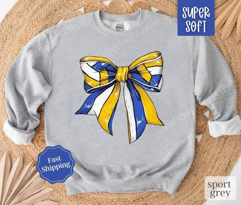 Volleyball Bow Sweatshirt, Game Day Volleyball Crewneck, Womens Sweatshirt, Fall Sweater T-Shirts, Hoodie | PureTeeCo.com