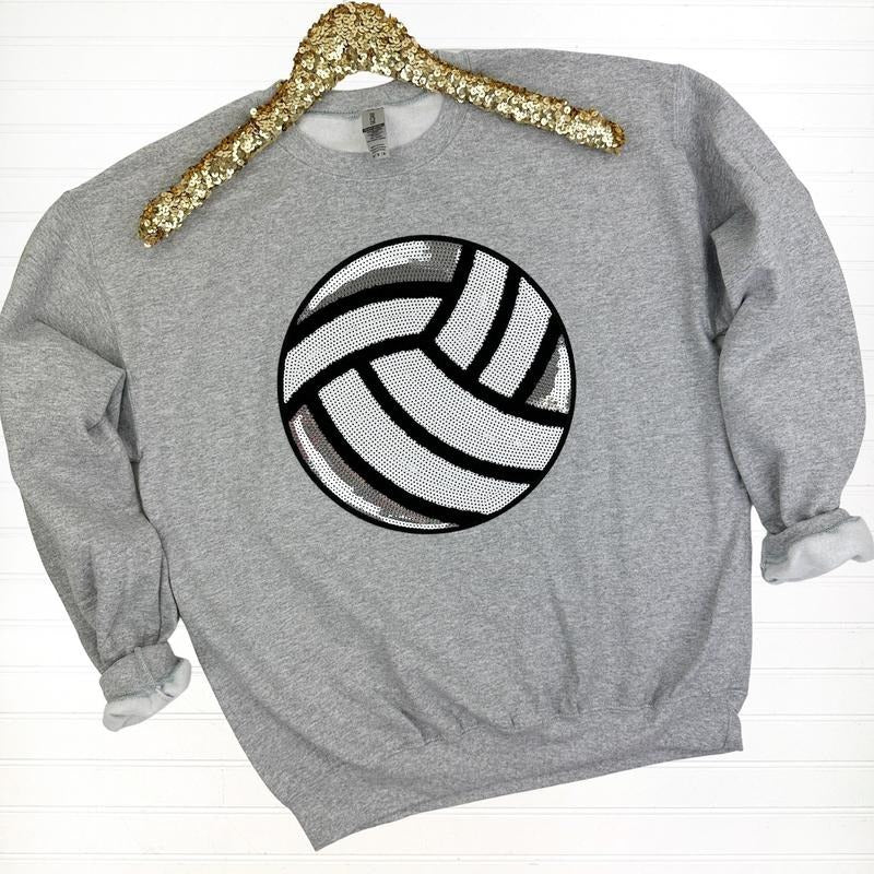 Volleyball Sequin Patch Sweatshirt T-Shirts, Hoodie | PureTeeCo.com