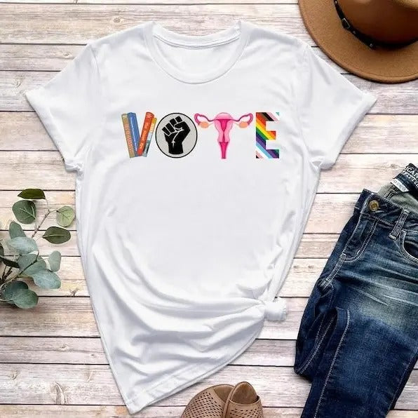 Vote Shirt, Banned Books Shirt, Reproductive Rights Tee, BLM Shirts, Political Activism Shirt, Pro Roe V Wade, Election...