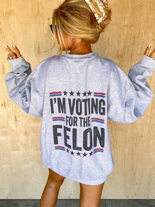 Voting For The Felon Graphic Top T-Shirts, Hoodie, Sweatshirt | PureTeeCo.com