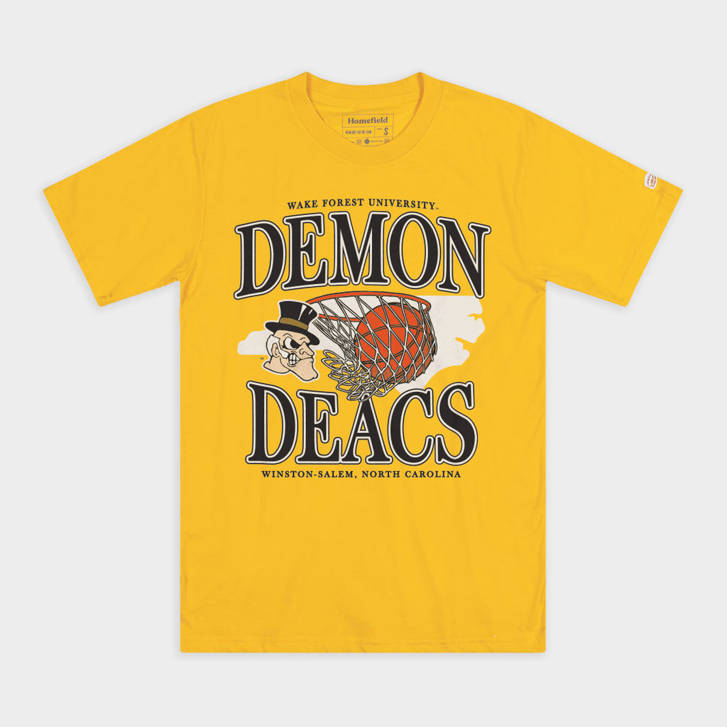 Wake Forest Demon Deacs Basketball Retro Tee Hoodie, Sweatshirt | PureTeeCo.com (Image 1)