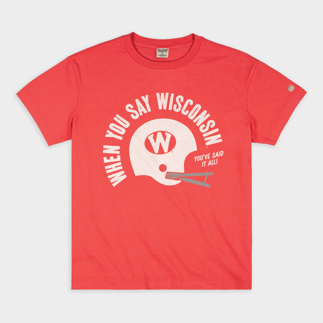 When You Say Wisconsin Vintage Heavyweight Tee Hoodie, Sweatshirt | PureTeeCo.com (Image 1)