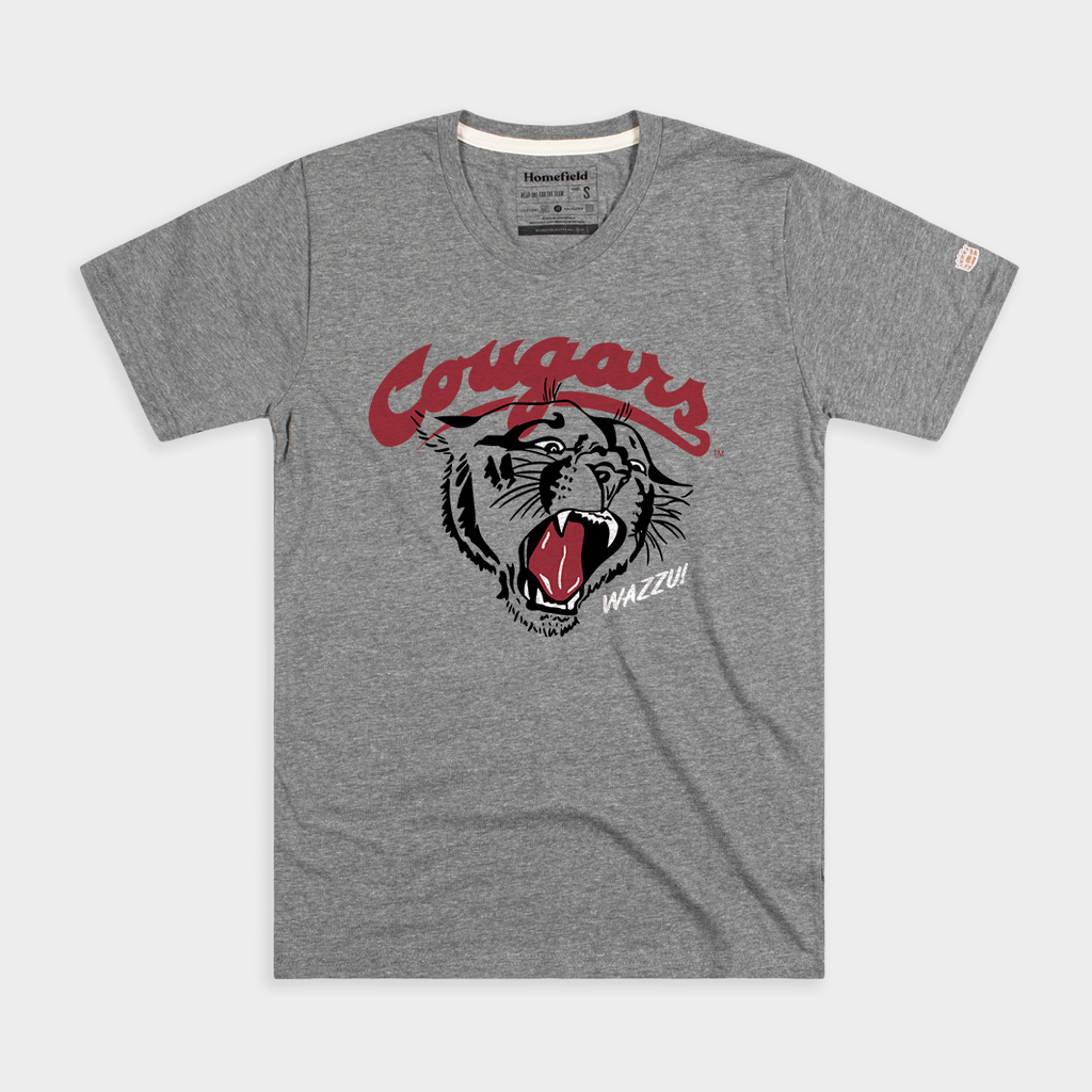 Retro Cougars ‚ÄúWazzu‚Äù Tee Hoodie, Sweatshirt | PureTeeCo.com (Image 1)