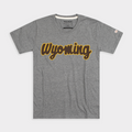 Wyoming Script Grey Tee Style001 Hoodie, Sweatshirt | PureTeeCo.com