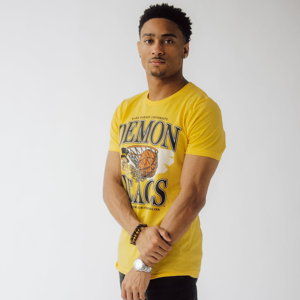 Wake Forest Demon Deacs Basketball Retro Tee Hoodie, Sweatshirt | PureTeeCo.com (Image 2)
