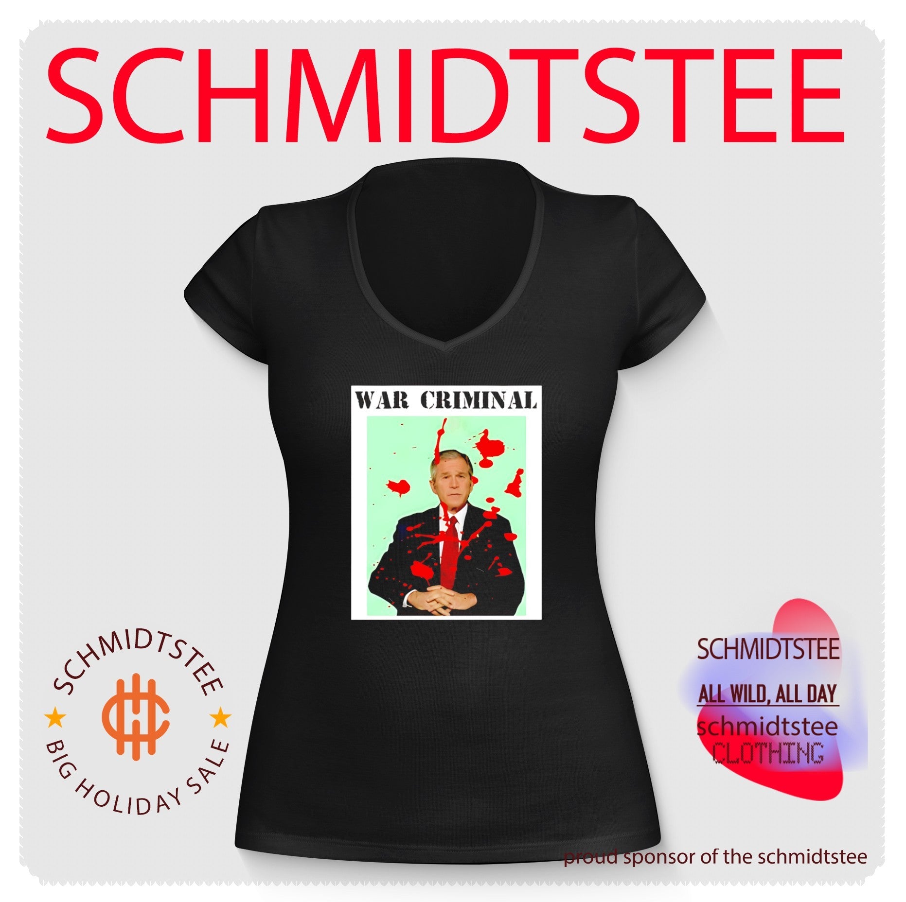 War Criminal George W. Bush Political Satire shirt