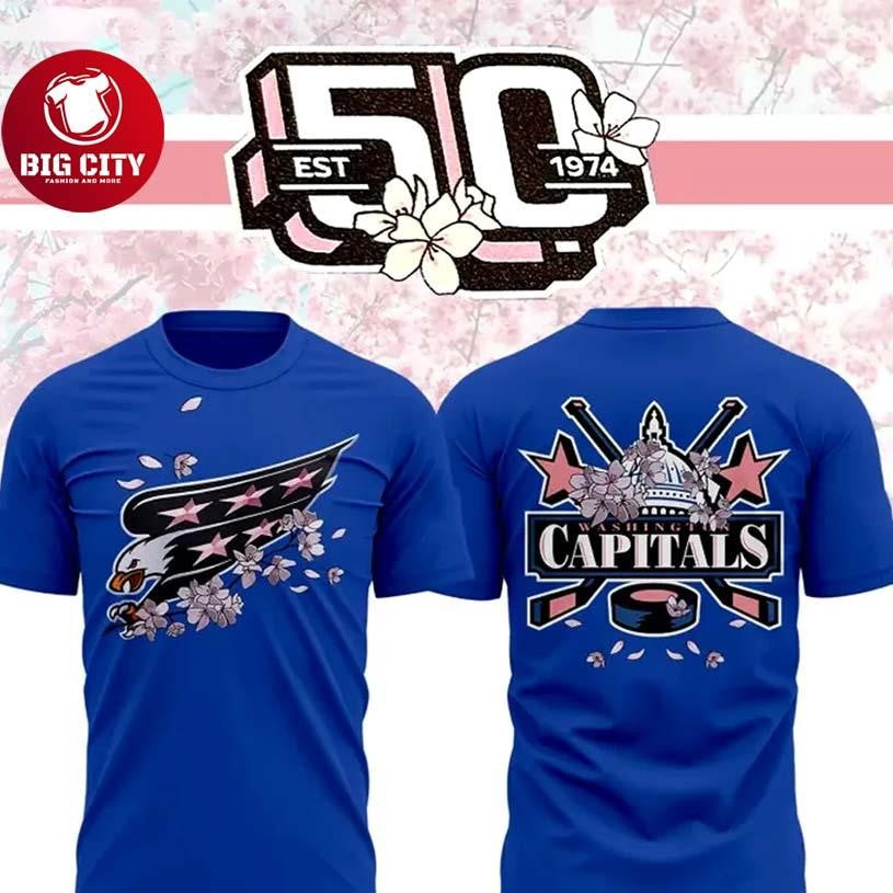 Washington Capitals 50th Anniversary 2025 Two Sided Shirt