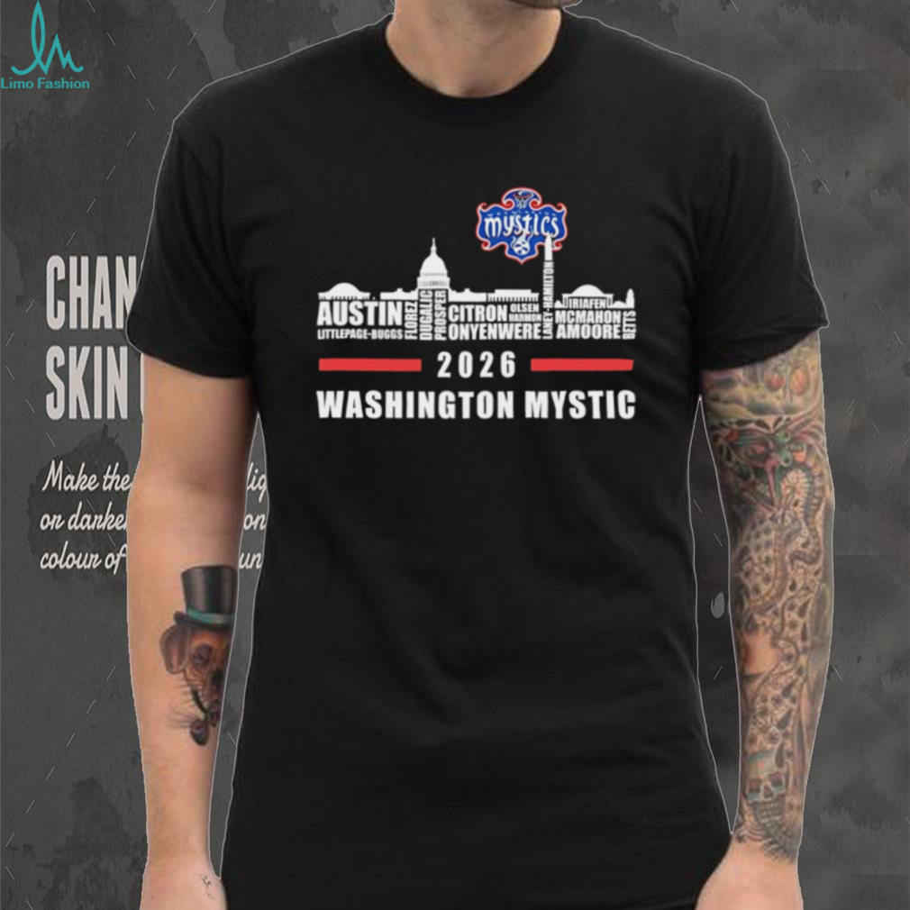 Washington Mystics 2026 player name skyline shirt