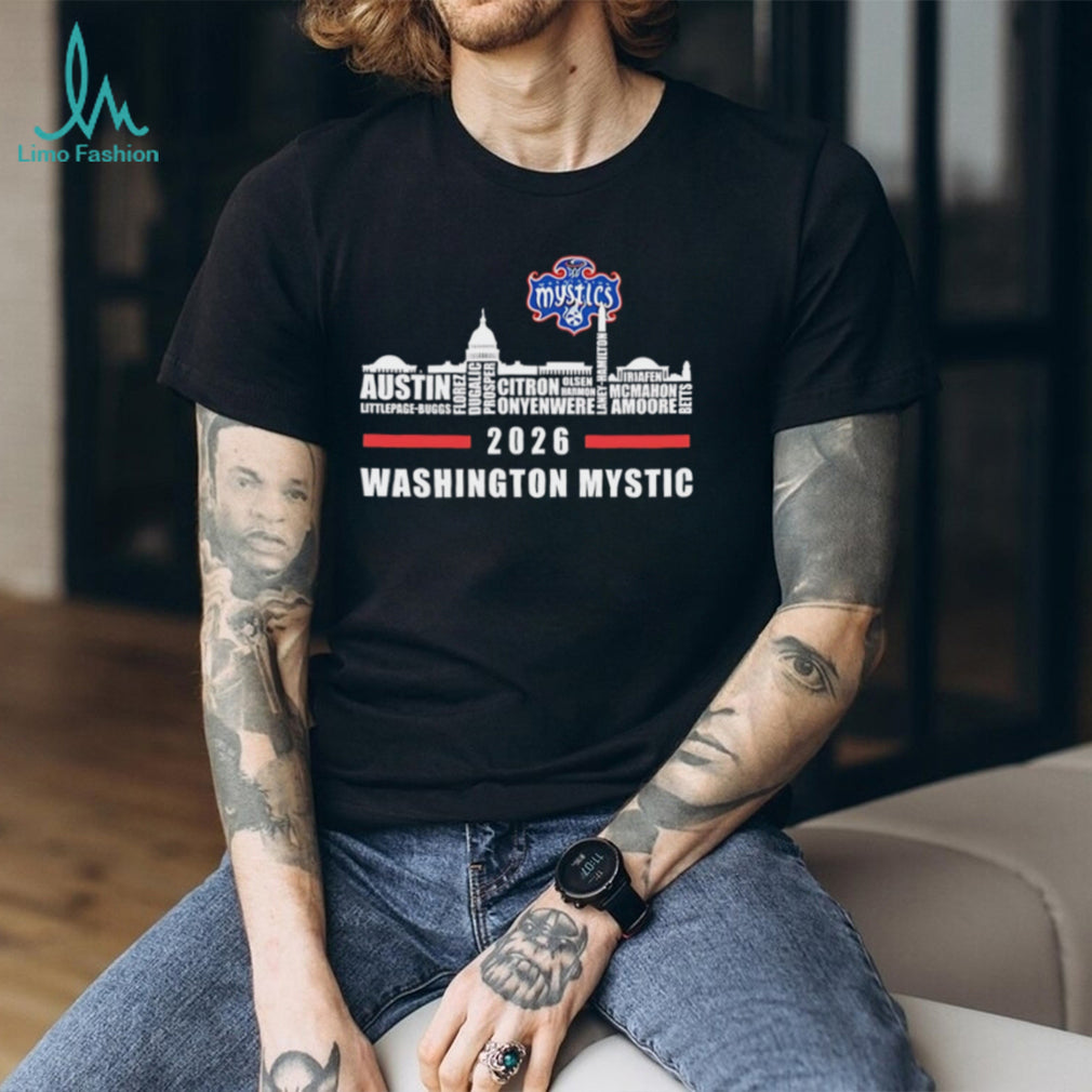 Washington Mystics 2026 player name skyline shirt