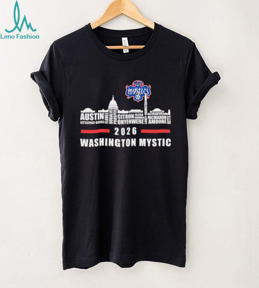 Washington Mystics 2026 player name skyline shirt