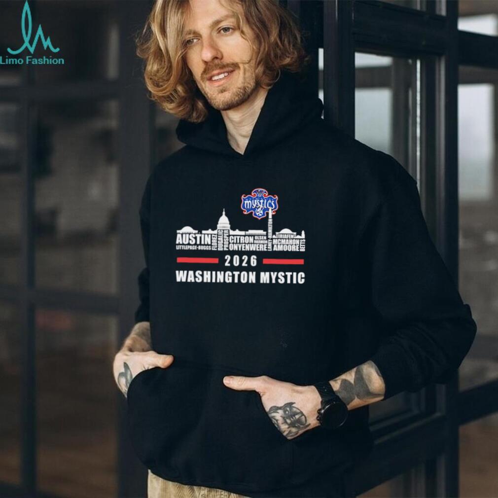 Washington Mystics 2026 player name skyline shirt