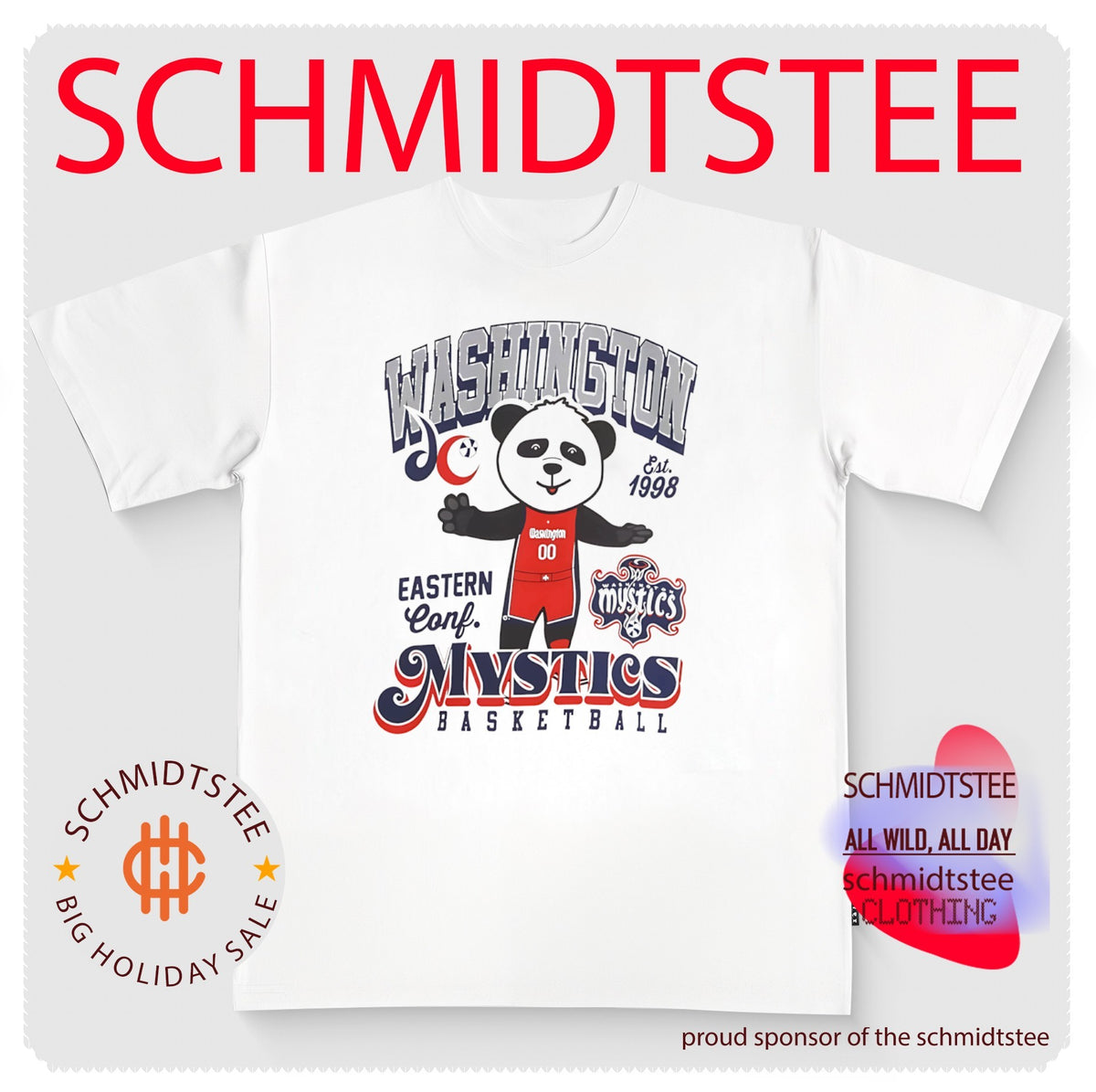 Washington Mystics Eastern Conf est 1998 Land of the Free mascot shirt