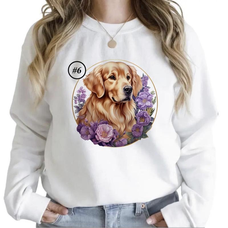 Watercolor Dogs Cute Flowers Funny Sweatshirts Hoodie Tropical Dog Watercolor Summer T-shirt Hunting Season Unisex 1...