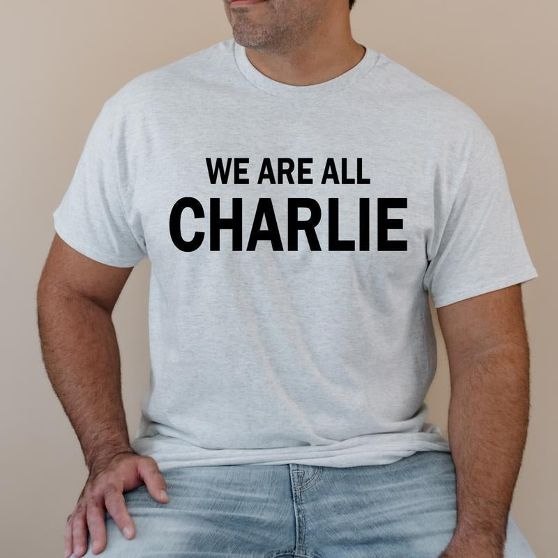 We Are All Charlie T Shirt Patriotic T Shirt Women's Clothing Men's Apparel ASH GRAY Hoodie, Sweatshirt | PureTeeCo.com