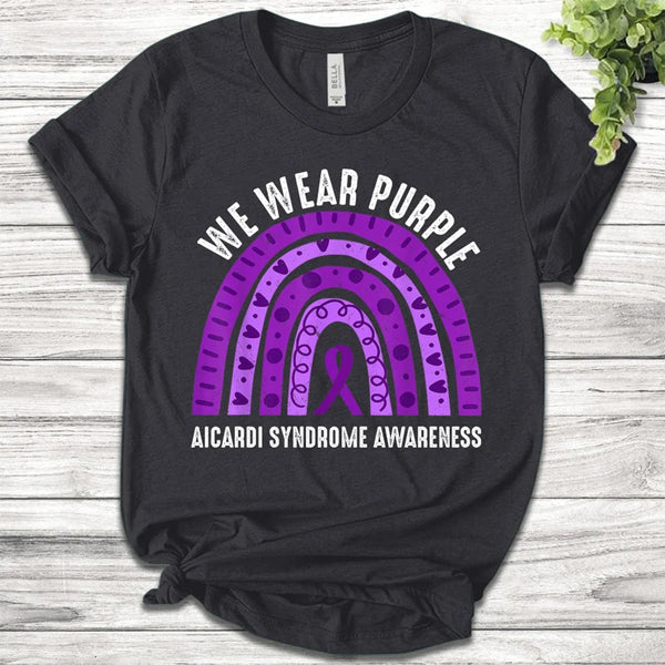 We Wear Purple For Aicardi Syndrome Shirt Hoodie, Sweatshirt | PureTeeCo.com