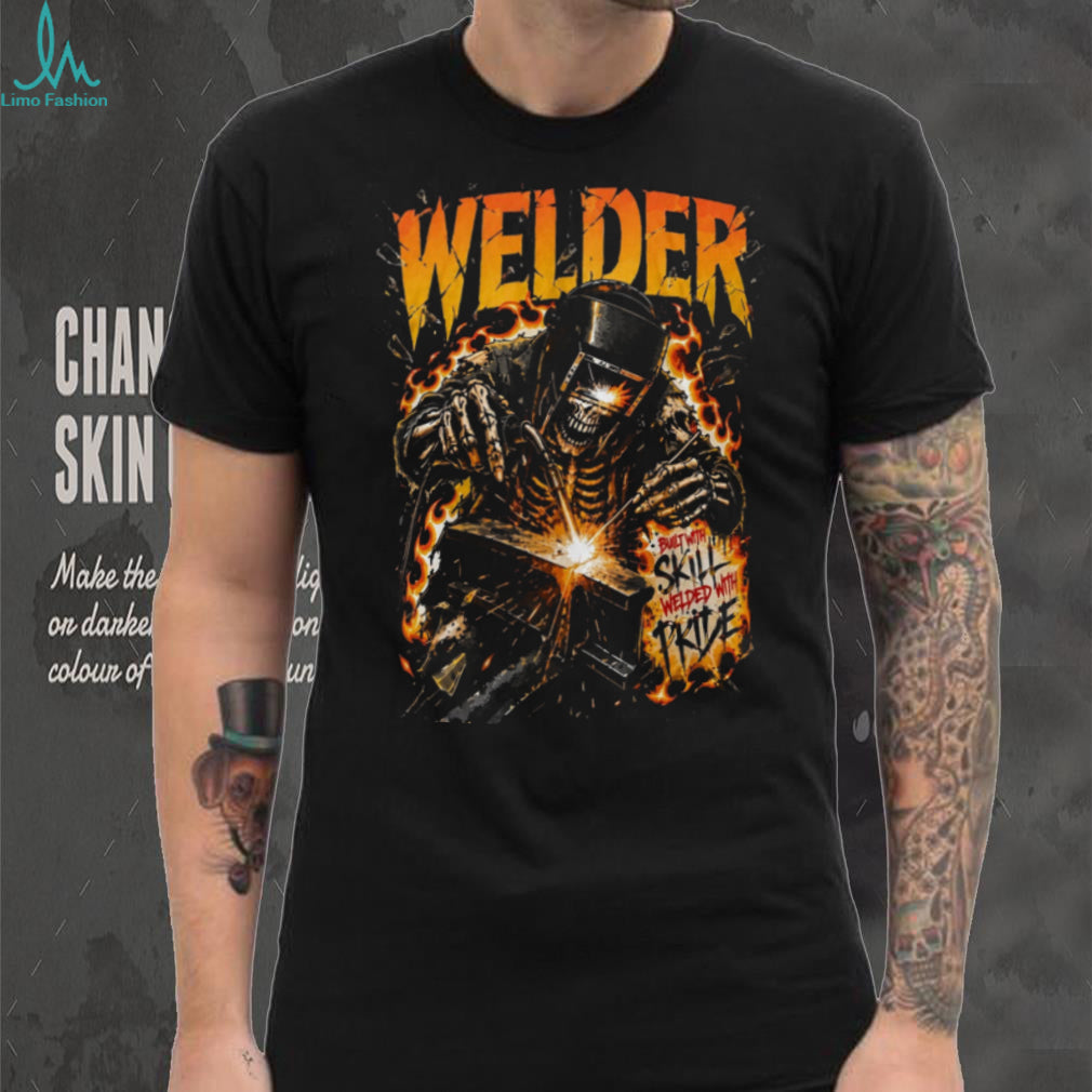 Welder Skull Built With Skill And Pride Heavy Duty Shirt