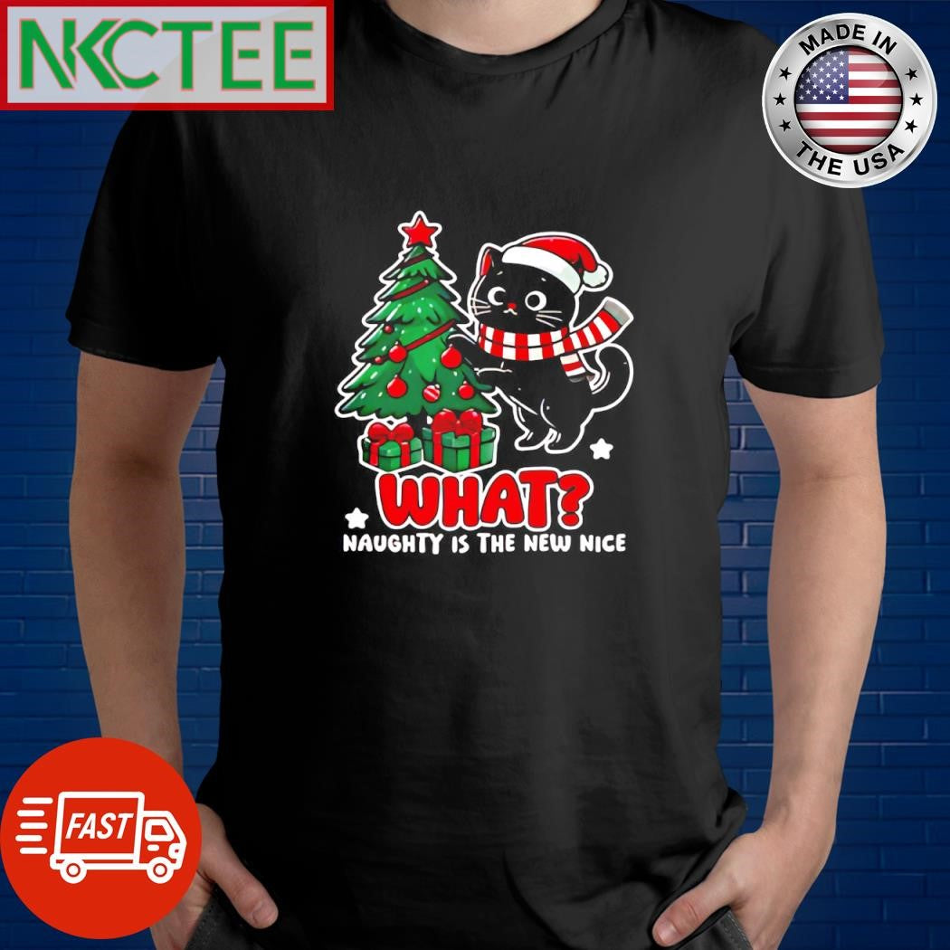 What Naughty is the new nice cat tree gift Christmas shirt