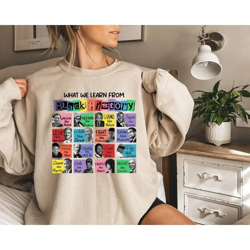 What We Learn From Black History Shirt, Black History Month Sweatshirt, Black Lives Matter T-Shirt, African American...