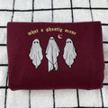 What a Ghostly Scene Sweatshirt Embroidered - Ghost Sweatshirt - Halloween Crewneck T-Shirts, Hoodie | PureTeeCo.com