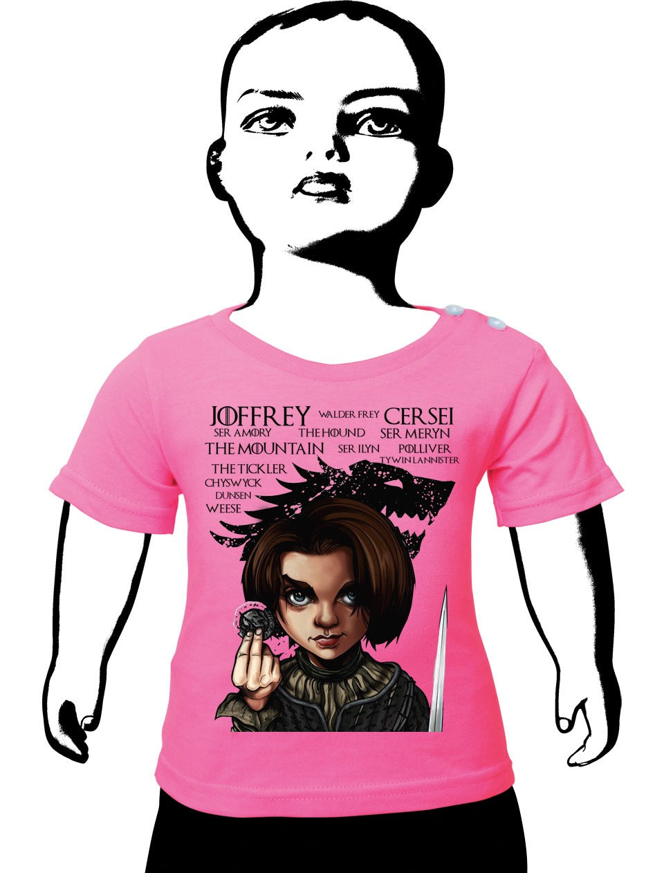 Arya Pink Tee Hoodie, Sweatshirt | PureTeeCo.com