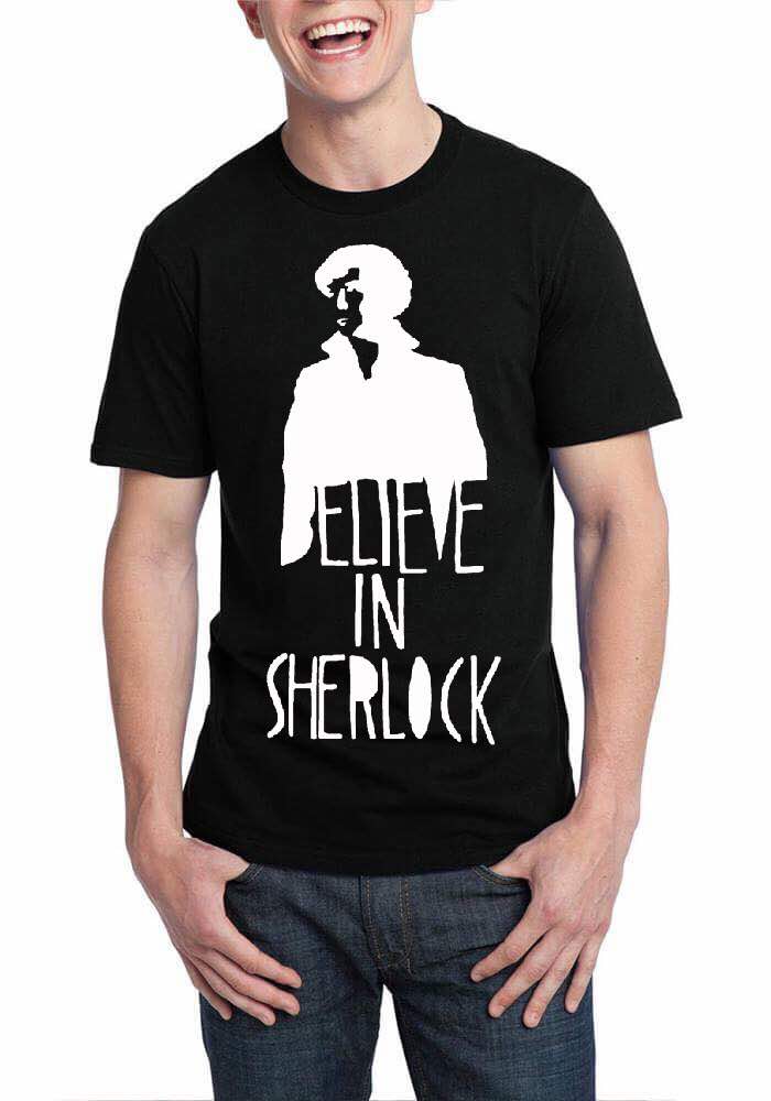 Believe In Sherlock Black T-Shirt Hoodie, Sweatshirt | PureTeeCo.com