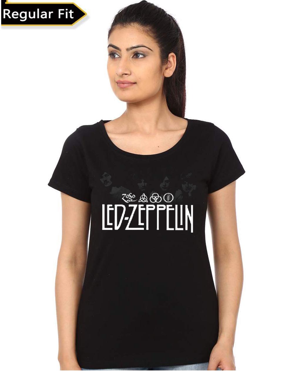 Led Zeppelin Girlâ€™s Black T-Shirt Hoodie, Sweatshirt | PureTeeCo.com
