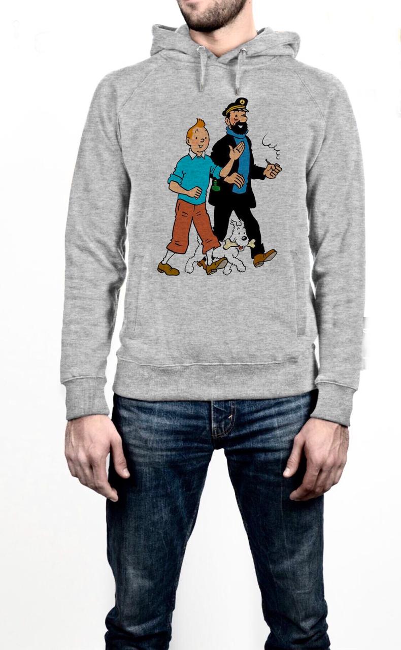 Tintin And Captain Haddock Hoodie T-Shirts, Sweatshirt | PureTeeCo.com