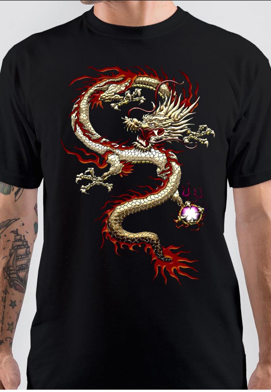 Chinese Dragon Art Black T-Shirt Hoodie, Sweatshirt | PureTeeCo.com