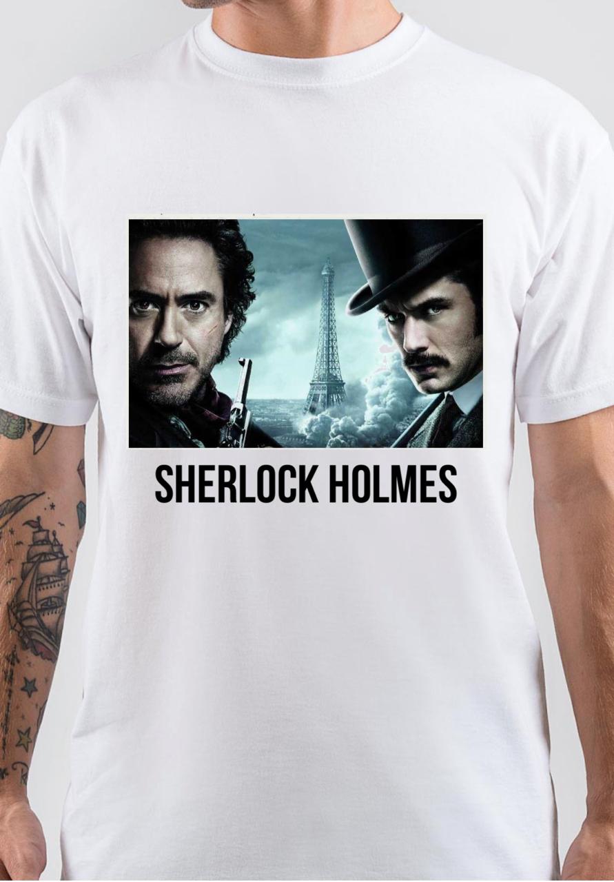 Sherlock Holmes White T-Shirt Hoodie, Sweatshirt | PureTeeCo.com