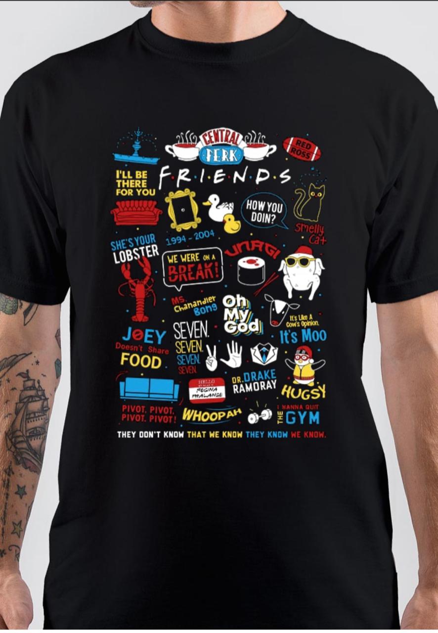 F.R.I.E.N.D.S infographic Black T-Shirt Hoodie, Sweatshirt | PureTeeCo.com