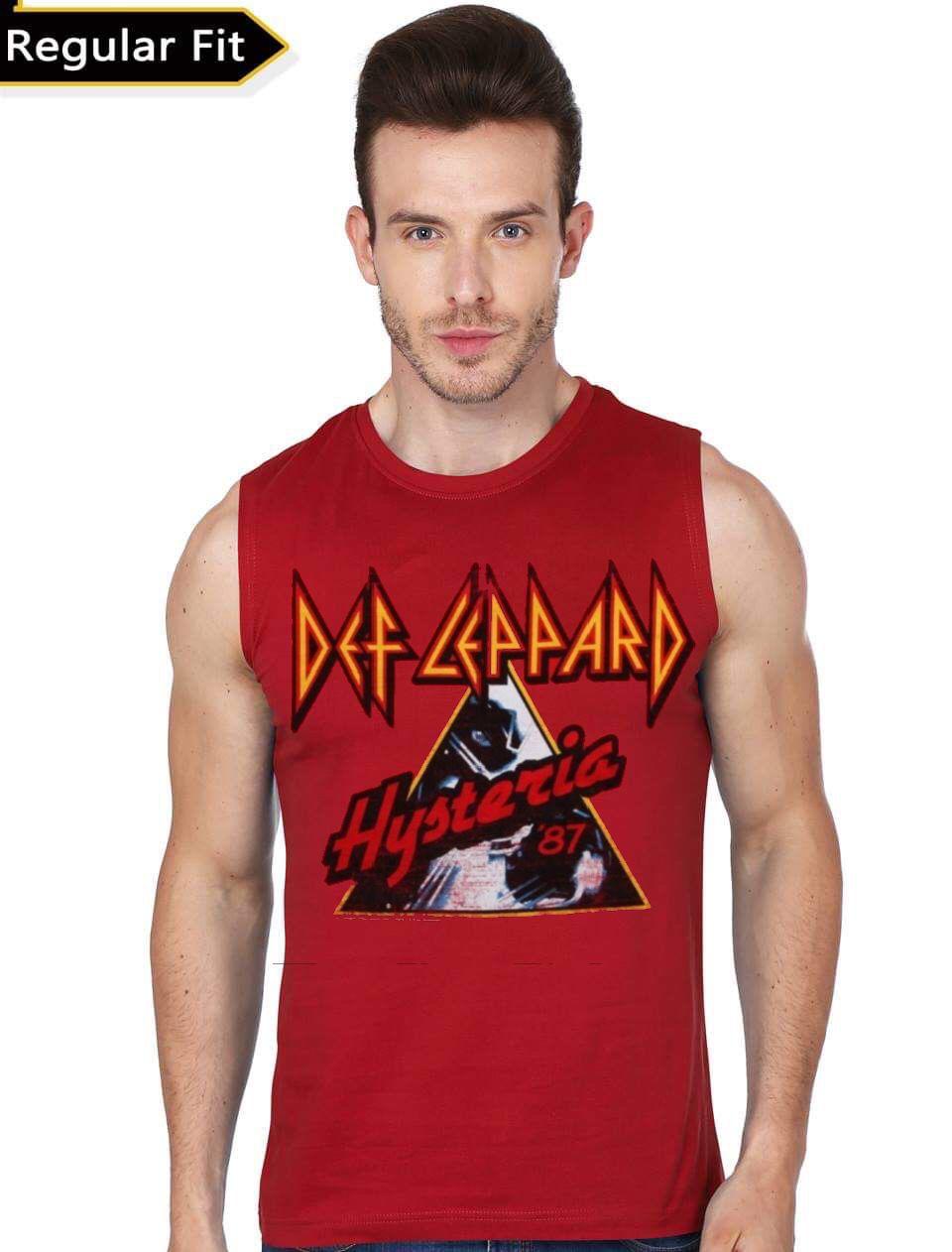 Def leppard red sleeveless T-Shirt Hoodie, Sweatshirt | PureTeeCo.com