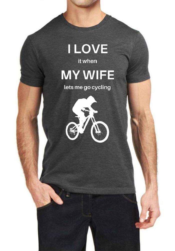 I Love It When My Wife Lets Me Go Cycling Grey T-Shirt Hoodie, Sweatshirt | PureTeeCo.com