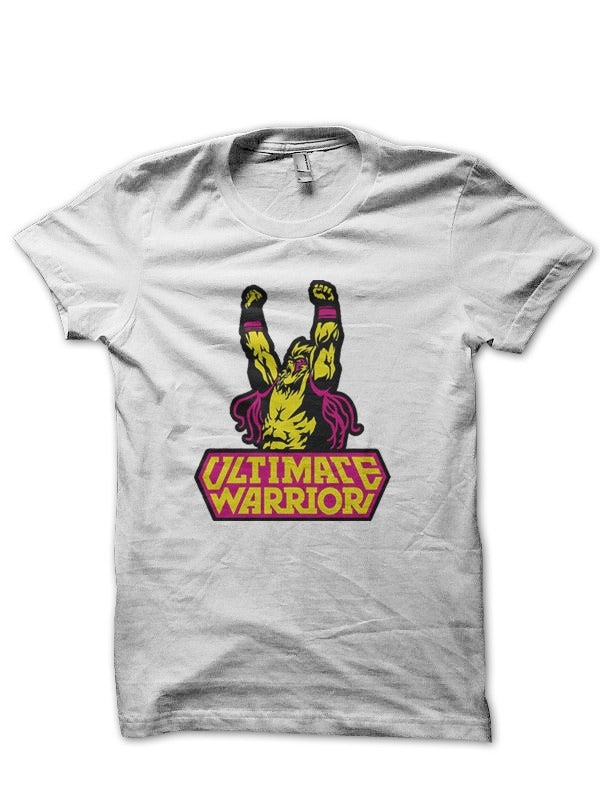 Ultimate Warrior Half Sleeve White T-Shirt Hoodie, Sweatshirt | PureTeeCo.com