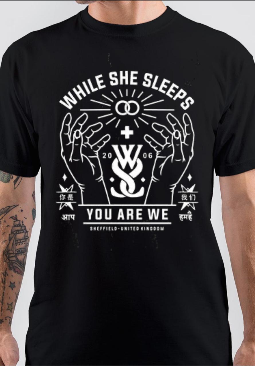 While She Sleeps Black T-Shirt Hoodie, Sweatshirt | PureTeeCo.com