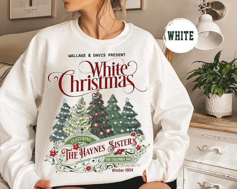 White Christmas Movie Sweatshirt Christmas White Movie 1954 Sweatshirt Columbia Inn Pine Tree Vermont Christmas...
