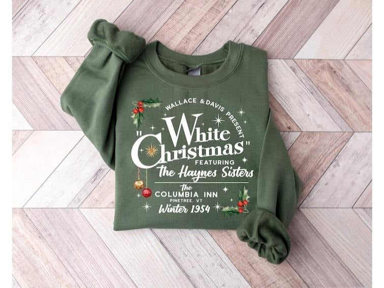 White Christmas Movie Sweatshirt,Christmas White Movie 1954 Sweatshirt Menswear Hoodie T-Shirts | PureTeeCo.com