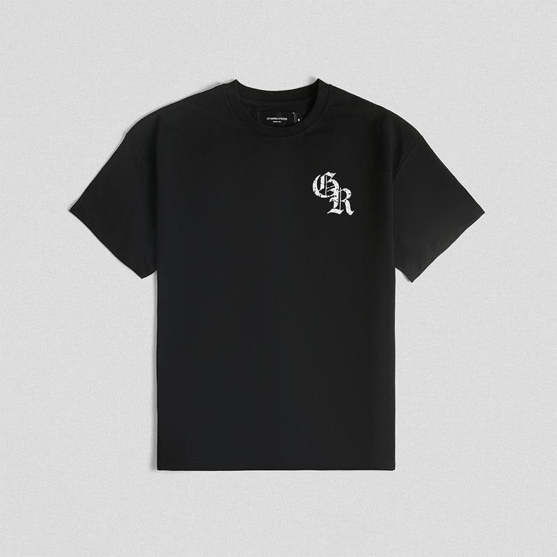 Gymreapers Oversized Initial Tee - Black/White, Summer Cotton Top Hoodie, Sweatshirt | PureTeeCo.com