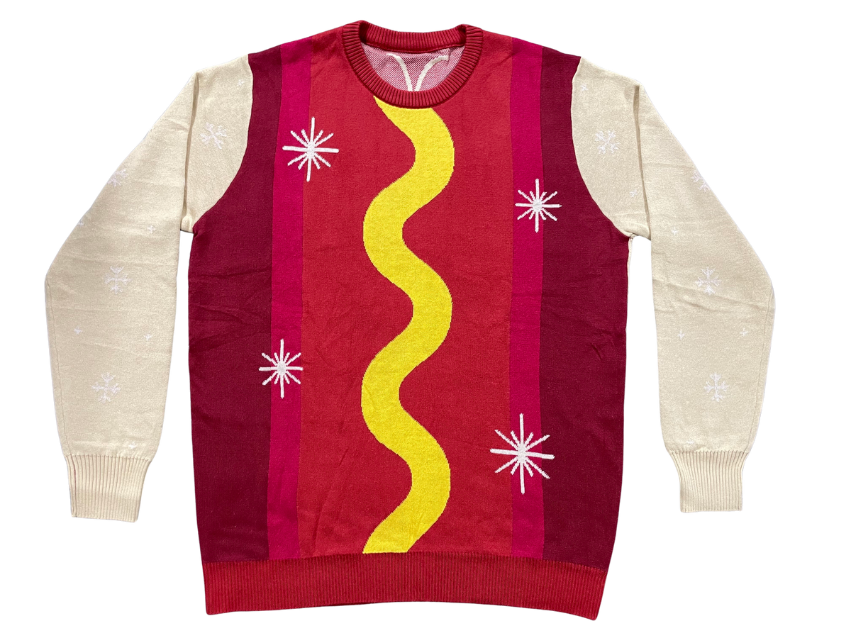 Wienerschnitzel Adult Unisex Slap My Buns Funny Hotdog Ugly Christmas Sweater