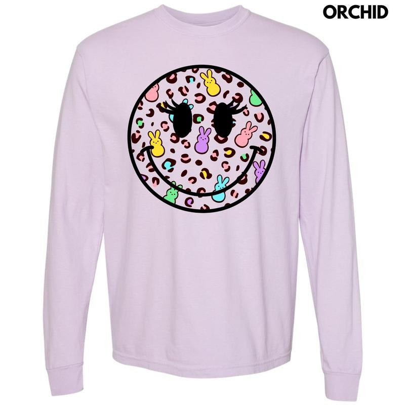 Wild Peeps Happy Face Long Sleeve Comfort Colors T-Shirt 'NLB' Hoodie, Sweatshirt | PureTeeCo.com