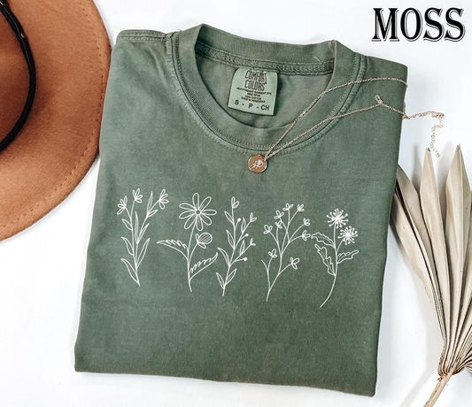 Wildflower Shirt, Floral Cottagecore Shirt, Botanical Shirt, Flower Nature Shirt, Vintage Wildflower Sweatshirt, Wild Flower Lover Gift