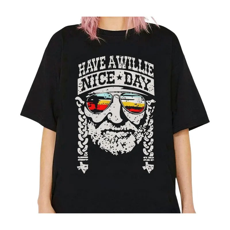 Willie Nelson Country Music Have a Willie Nice Day T Shirt Gift for fans Hoodie, Sweatshirt | PureTeeCo.com