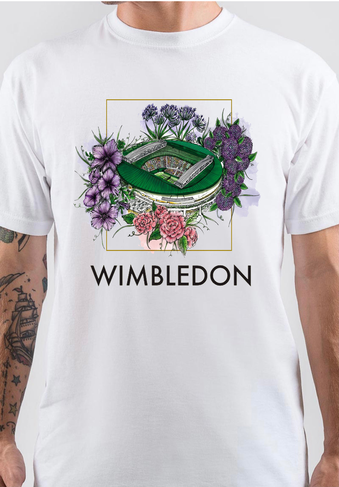 Wimbledon White T-Shirt Hoodie, Sweatshirt | PureTeeCo.com
