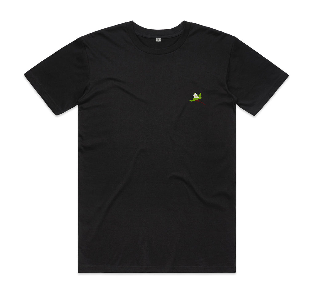Embroidered Windflowers T-Shirt - Black Hoodie, Sweatshirt | PureTeeCo.com