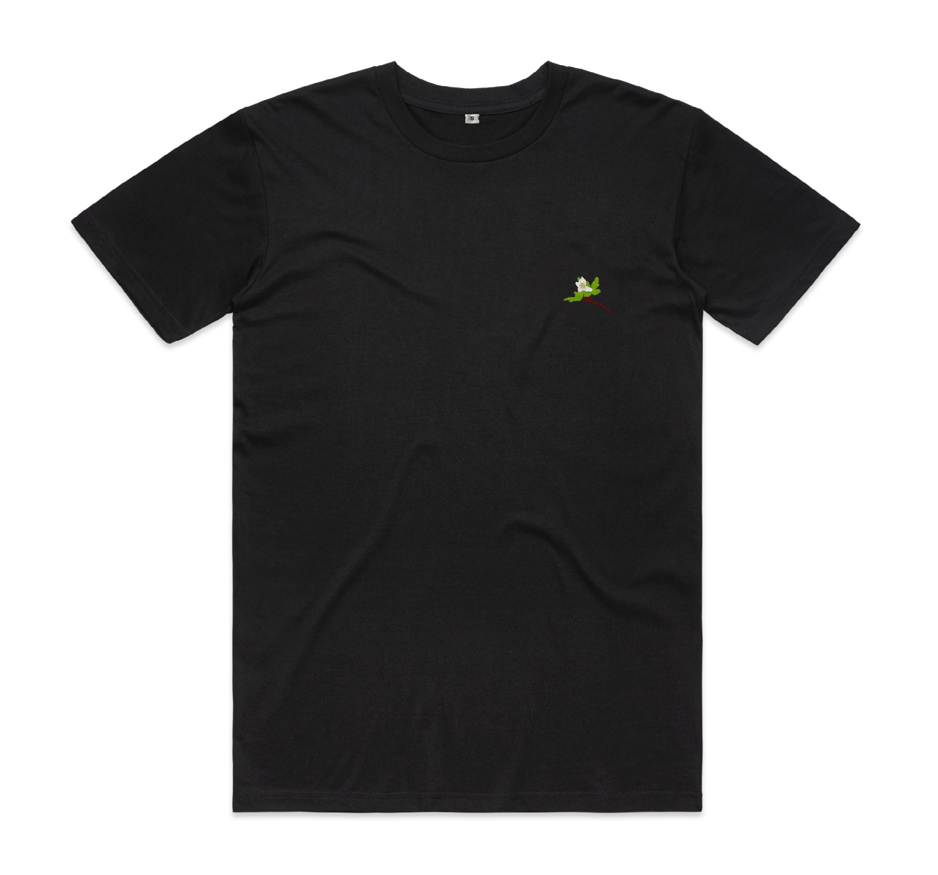 Embroidered Windflowers T-Shirt - Black Hoodie, Sweatshirt | PureTeeCo.com
