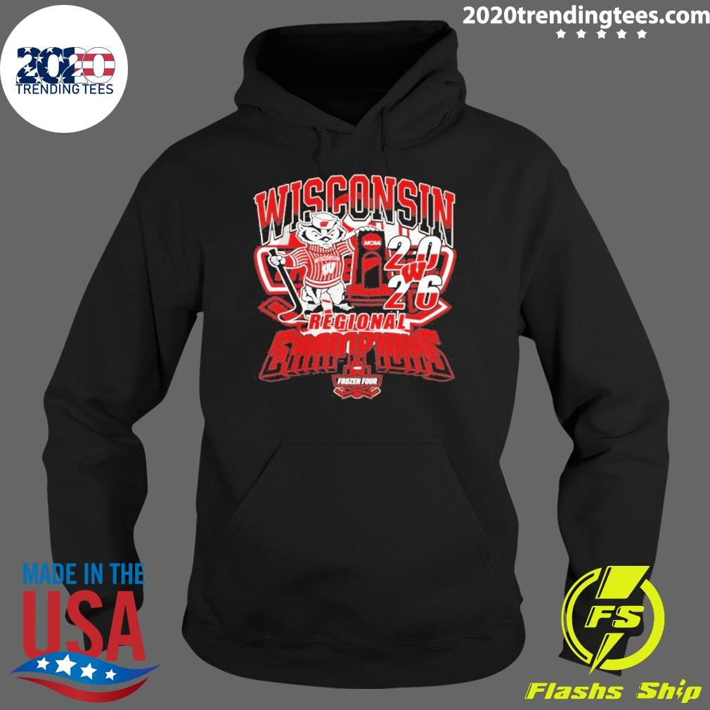 Wisconsin Badgers 2026 Ncaa Mens Hockey Regional Champions Mascot Trophy Shirt