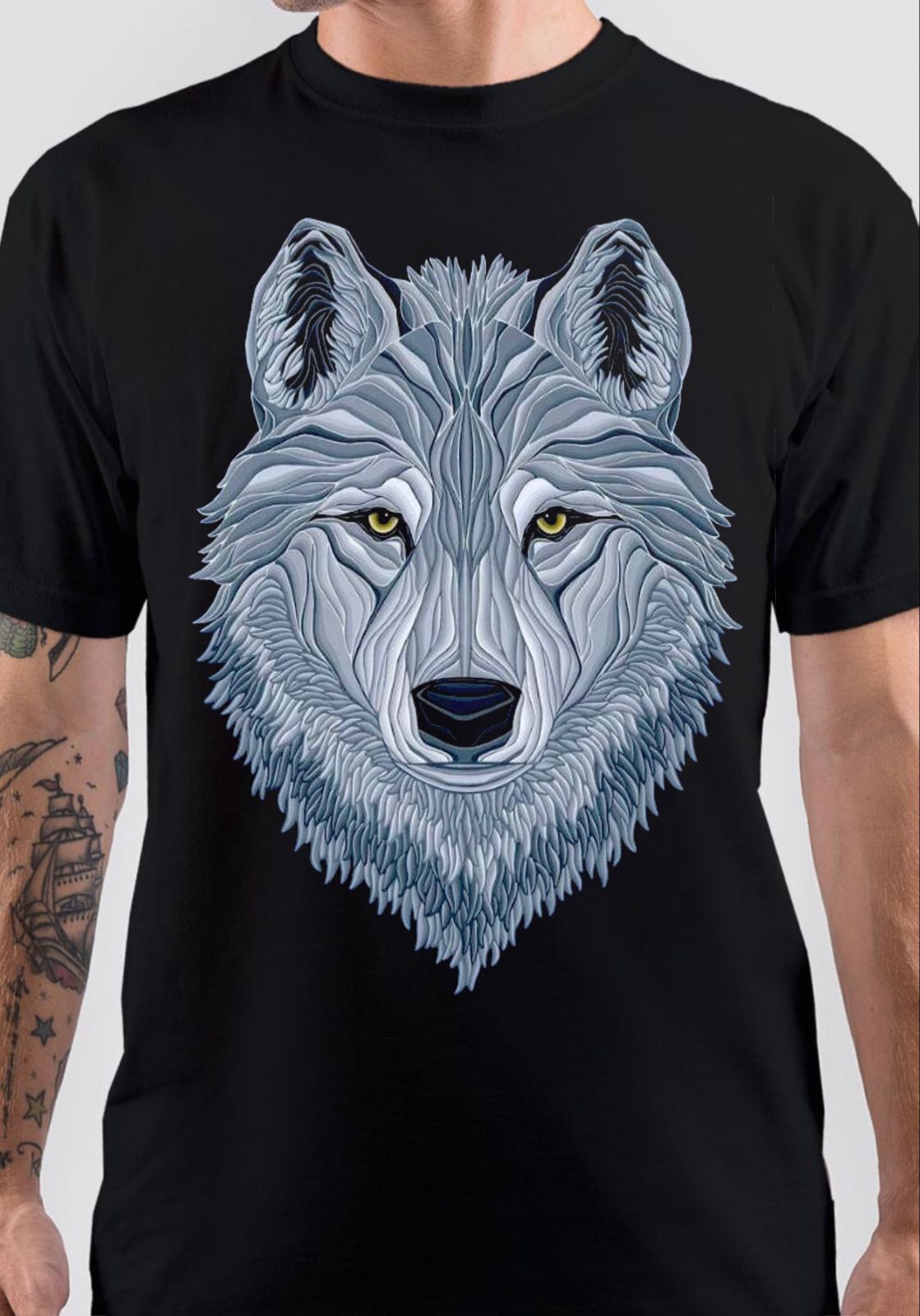 Wolf Black T-Shirt Hoodie, Sweatshirt | PureTeeCo.com