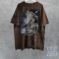 Wolf Family Vintage T-Shirt, Howling Bark at Moon, Wild Free Wolves Pack, Loyal Gray Wolf Dog Animal Shirt, Vintage...