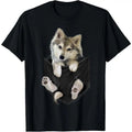 Wolf White Pup in Pocket T-Shirt Wolves Tee Shirt Gifts T-Shirt Hoodie, Sweatshirt | PureTeeCo.com
