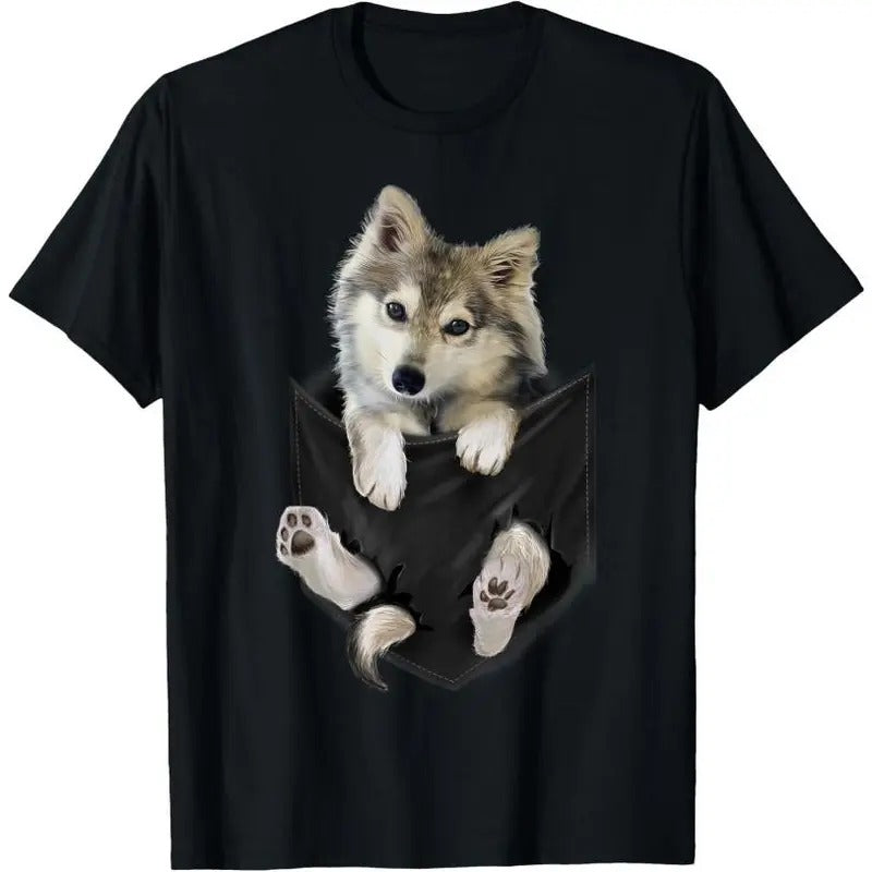 Wolf White Pup in Pocket T-Shirt Wolves Tee Shirt Gifts T-Shirt Hoodie, Sweatshirt | PureTeeCo.com